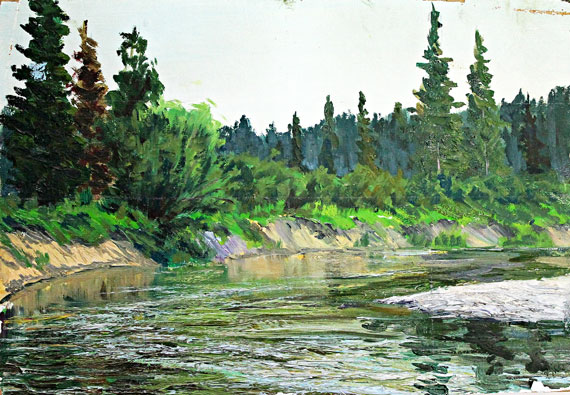 Река Кача в районе Стекло-завода,  1960 г.